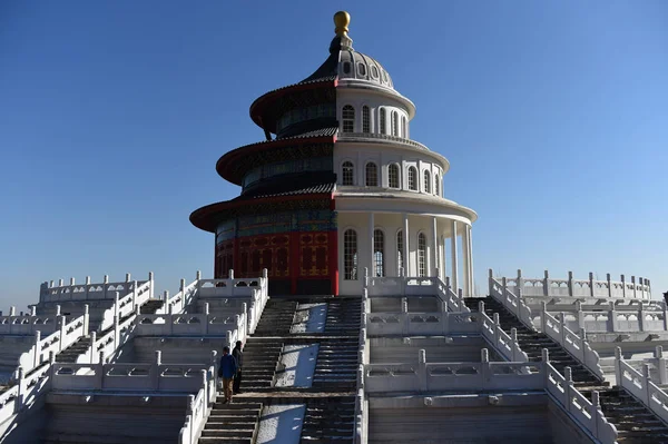 Vista Réplica Híbrida Del Salón Oración Beijing Por Las Buenas — Foto de Stock