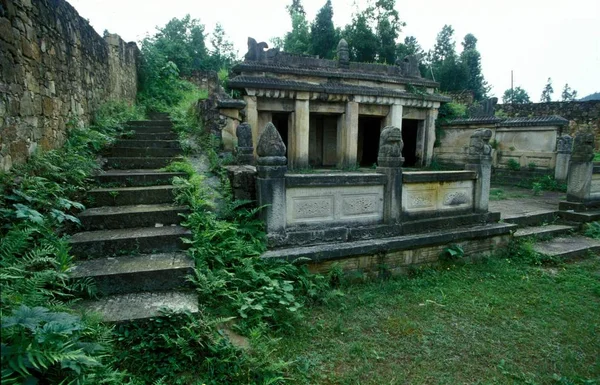 Uitzicht Ruïnes Van Stad Tangya Tusi Xianfeng County Enshi Tujia — Stockfoto