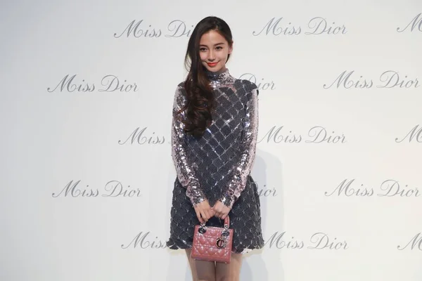 Modelo Hong Kong Atriz Angelababy Posa Como Ela Chega Para — Fotografia de Stock