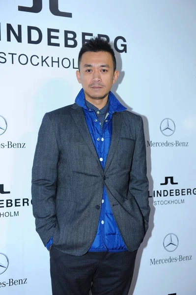 Actor Chino Wang Xuebing Posa Desfile Moda Lindeberg Durante Semana —  Fotos de Stock