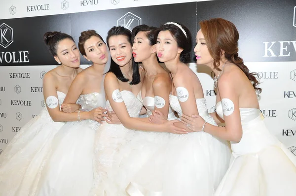 Left Hong Kong Actresses Selena Mandy Wong Myolie Nancy Elaine — Stock Photo, Image