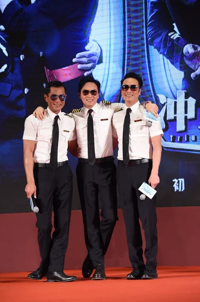 Left Hong Kong Actors Louis Koo Julian Cheung Francis Pose — Stock Photo, Image