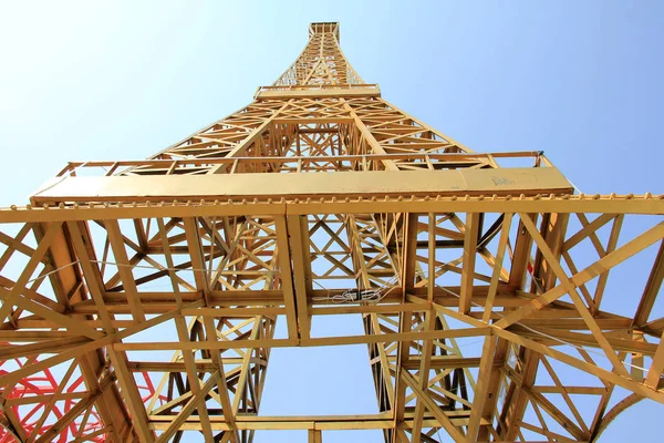 Uitzicht Ingekrompen Replica Van Eiffel Toren Haikou City Zuid China — Stockfoto