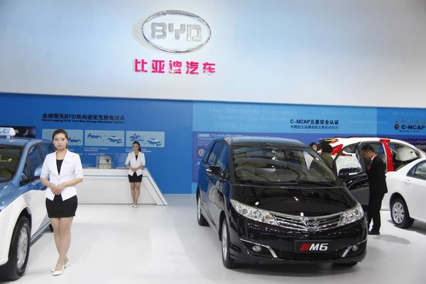 Byd Další Byd Vozy Jsou Zobrazeny Během Šanghaj Mezinárodní Automobilový — Stock fotografie