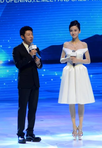 Angelababy Mannequin Actrice Hong Kong Assiste Une Conférence Presse Pour — Photo