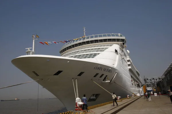 Navio Cruzeiro Costa Victoria Carnival Corp Está Atracado Terminal Internacional — Fotografia de Stock