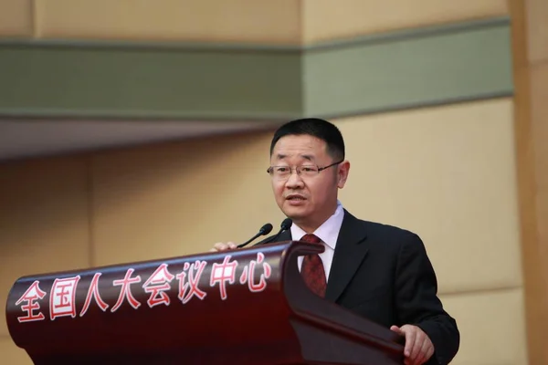 Zhang Yujun Biträdande Ordförande China Securities Regulatory Commission Csrc Levererar — Stockfoto