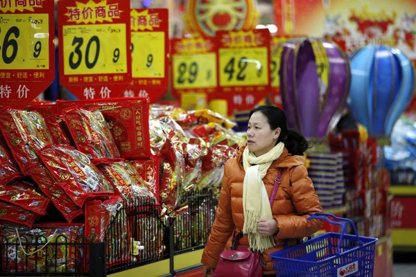 Huaibei City Doğu Çin Anhui Eyaleti Şubat 2015 Bir Süpermarkette — Stok fotoğraf