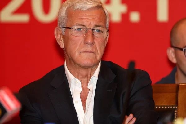 Entrenador Retirado Marcello Lippi Del Guangzhou Evergrande Taobao China Asiste — Foto de Stock