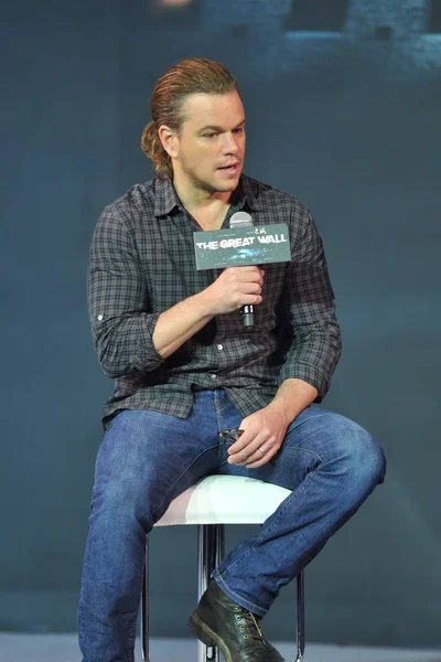 Amerykanin Aktor Matt Damon Bierze Udział Konferencji Prasowej Dla Swojego — Zdjęcie stockowe