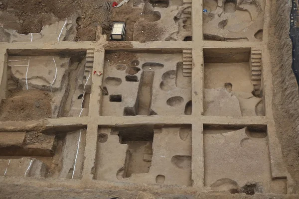 Вид Висоти Стародавніх Гробниць Династії Шан 1600 1046 Біля Провінційного — стокове фото