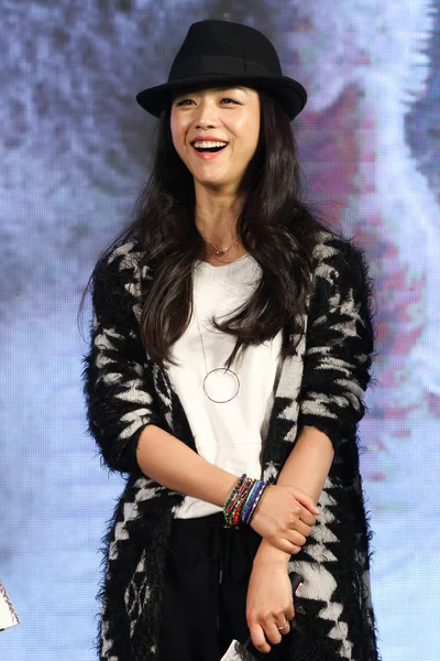 Chińska Aktorka Tang Wei Śmieje Się Konferencji Prasowej Jej Nowy — Zdjęcie stockowe