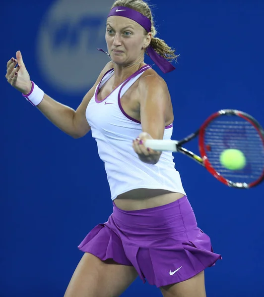 Petra Kvitova República Tcheca Devolve Uma Foto Para Daria Gavrilova — Fotografia de Stock