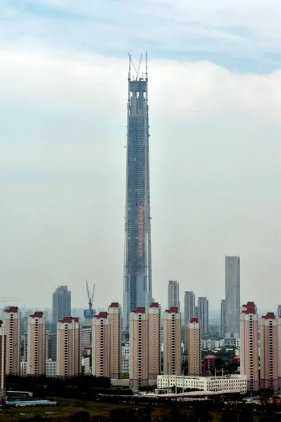 117 Story Tianjin 117 Tower Construction Tianjin China September 2015 — Stock Photo, Image