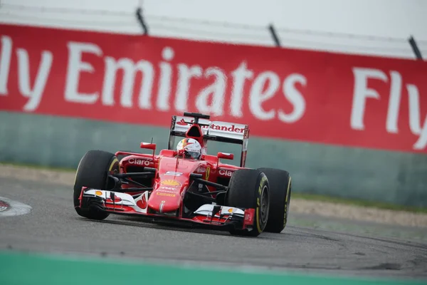 Piloto Alemão Sebastian Vettel Ferrari Dirige Seu Carro Durante Uma — Fotografia de Stock