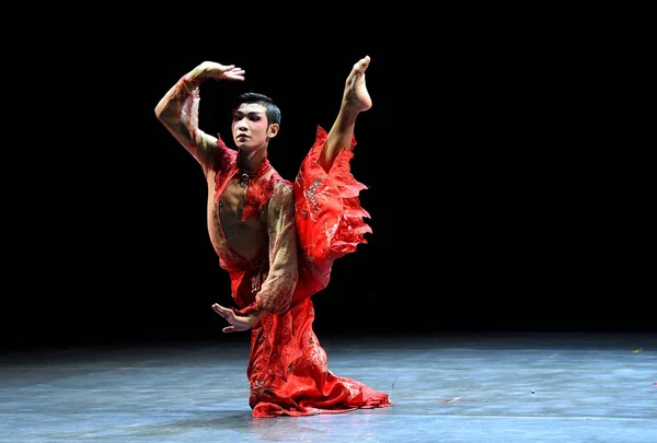 Tancerz Wykonuje Podczas Debiutu Chińskiego Tańca Mistrza Yang Liping Nowym — Zdjęcie stockowe