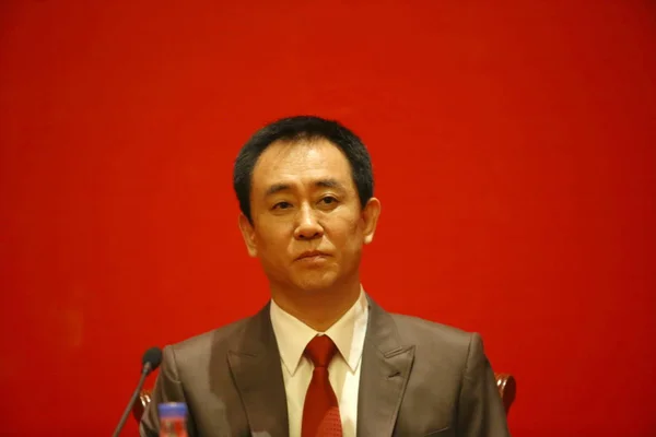 Jiayin Hui Yan Formand Evergrande Group Deltager Pressekonference Guangzhou Det - Stock-foto