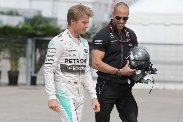 Deutscher Pilot Nico Rosberg Von Mercedes Links Kommt Vor Dem — Stockfoto