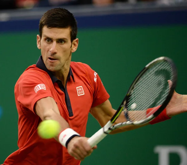 Novak Djokovic Serbie Retourne Tir Wilfried Tsonga France Dans Leur — Photo