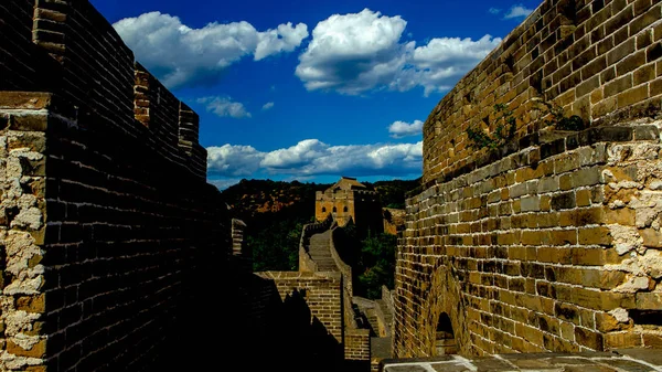 灤平郡 北中国の河北省 2015 日に金山万里の長城の風景 — ストック写真