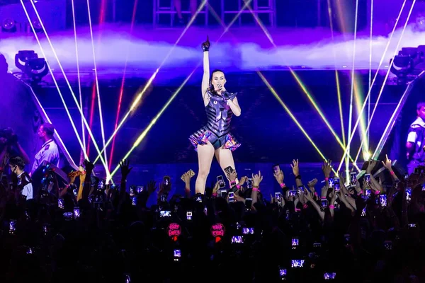 Chanteuse Américaine Katy Perry Joue Concert Macao Son Prismatic World — Photo