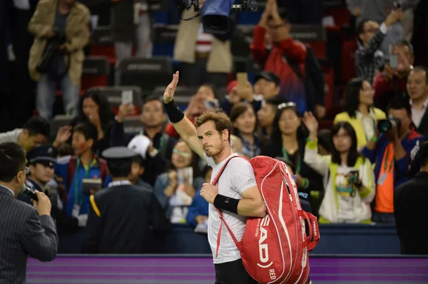 Andy Murray Britain Waves Nach Der Niederlage Gegen Novak Djokovic — Stockfoto