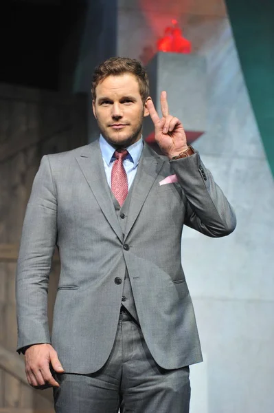 Aktor Amerika Chris Pratt Berpose Selama Konferensi Pers Untuk Filmnya — Stok Foto