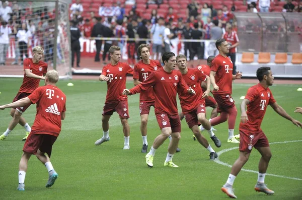 Team Members Bayern Munich Take Part Training Session Audi Football — Stock Photo, Image