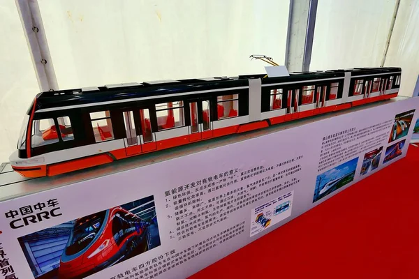 Modell Ett Tåg Visas Monter Crrc China Railway Rullande Materiel — Stockfoto