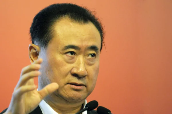 Wang Jianlin Předseda Dalian Wanda Group Mluví Během Master Class — Stock fotografie