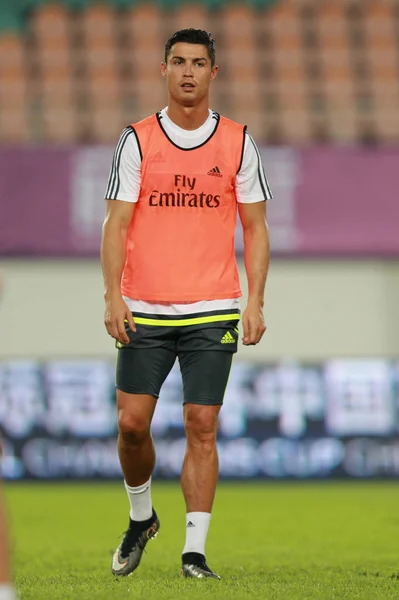 Cristiano Ronaldo Real Madrid Participa Uma Sessão Treinamento Cidade Guangzhou — Fotografia de Stock