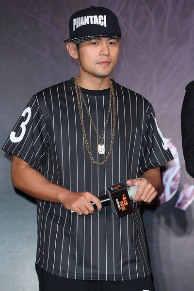 Cantor Ator Taiwanês Jay Chou Posa Uma Conferência Imprensa Para — Fotografia de Stock