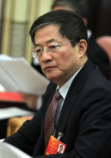 Ren Jianxin Vorsitzender Des Chinesischen Nationalen Chemiekonzerns Chemchina Nimmt Einem — Stockfoto