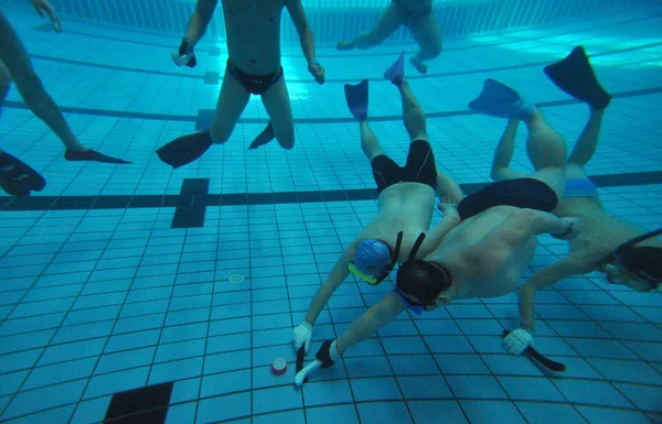 Mitglieder Der Unterwasser Hockey Mannschaft Von Hebei Nehmen Einer Trainingseinheit — Stockfoto