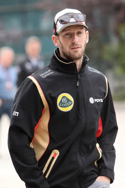 Franska Föraren Romain Grosjean Lotus Anländer Shanghai International Circuit Innan — Stockfoto