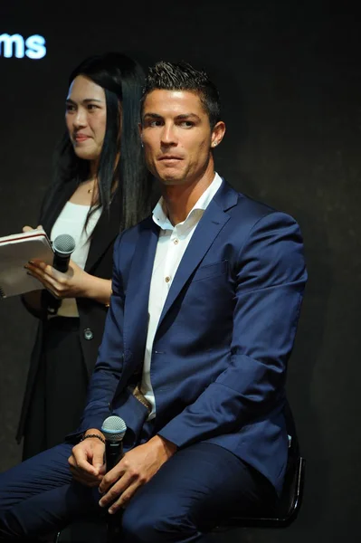 Estrela Futebol Portuguesa Cristiano Ronaldo Participa Num Evento Promocional Para — Fotografia de Stock