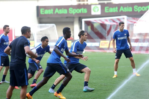 Membros Equipe Inter Milan Participam Uma Sessão Treinamento Para Amistoso — Fotografia de Stock