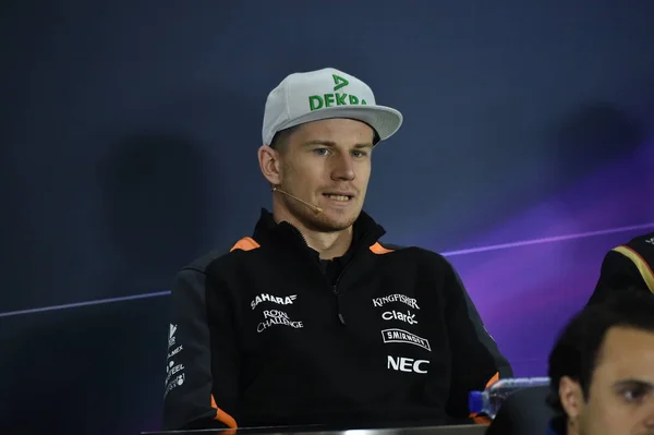 Pilote Allemand Nico Hulkenberg Force India Assiste Une Conférence Presse — Photo