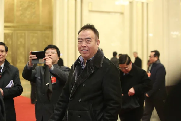 Chiński Reżyser Chen Kaige Centrum Przybywa Wielkiej Sali Ludu Aby — Zdjęcie stockowe
