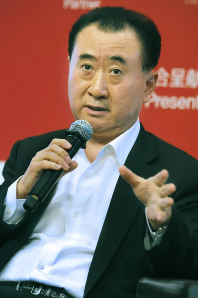 Wang Jianlin Przewodniczący Dalian Wanda Grupy Mówi Master Class Okazji — Zdjęcie stockowe