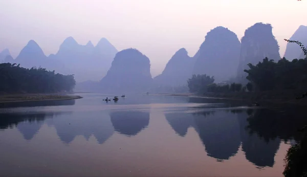 Vista Rio Yulong Condado Yangshuo Cidade Guilin Sul China Guangxi — Fotografia de Stock