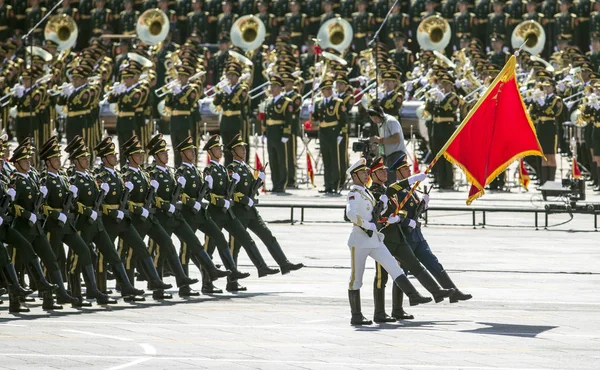 Erewacht Van Chinese Mensen Bevrijdingsleger Van Drie Diensten Maart Tijdens — Stockfoto