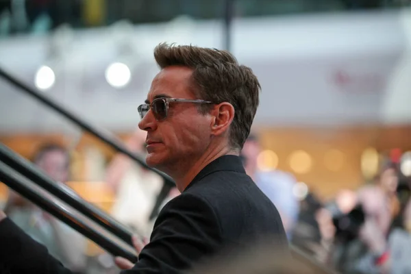 Robert Downey Amerikai Színész Érkezik Premierje Film Avengers Kor Ultron — Stock Fotó
