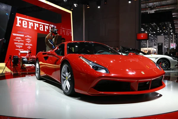 Ferrari 488 Gtb Шанхайской Международной Выставке Автомобильной Промышленности Известной Auto — стоковое фото