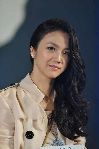 Китайская Актриса Тан Вэй Приняла Участие Пресс Конференции Фильма Сказка — стоковое фото