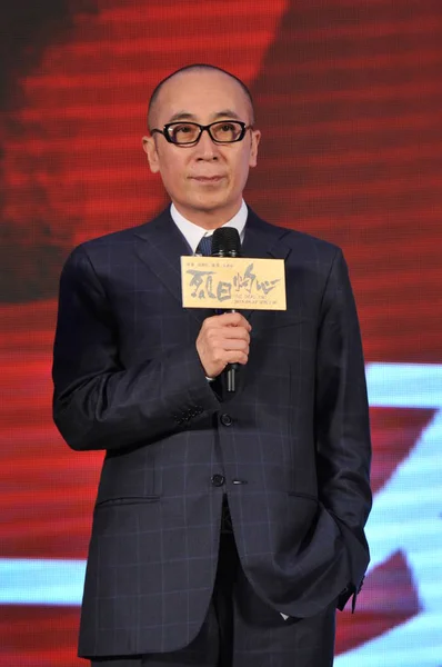 Kinesisk Regissör Cao Baoping Sköter Presskonferens Inför Premiären Hans Nya — Stockfoto