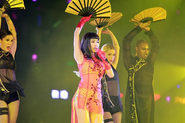 Cantante Taiwanesa Jolin Tsai Centro Actúa Concierto Tianjin Durante Gira — Foto de Stock