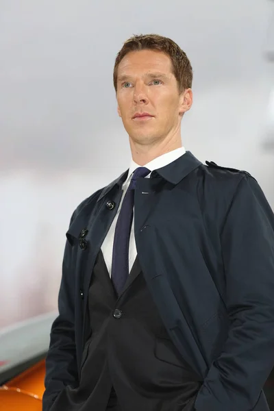 Acteur Britannique Benedict Cumberbatch Pose Lors Événement Promotionnel Pour Suv — Photo