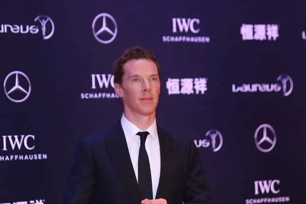 Британський Актор Бенедикт Cumberbatch Пози Червоному Килимі Laureus Світ Спортивні — стокове фото