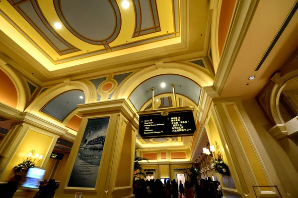 Vista Interna Del Venetian Macao Resort Hotel Proprietà Las Vegas — Foto Stock